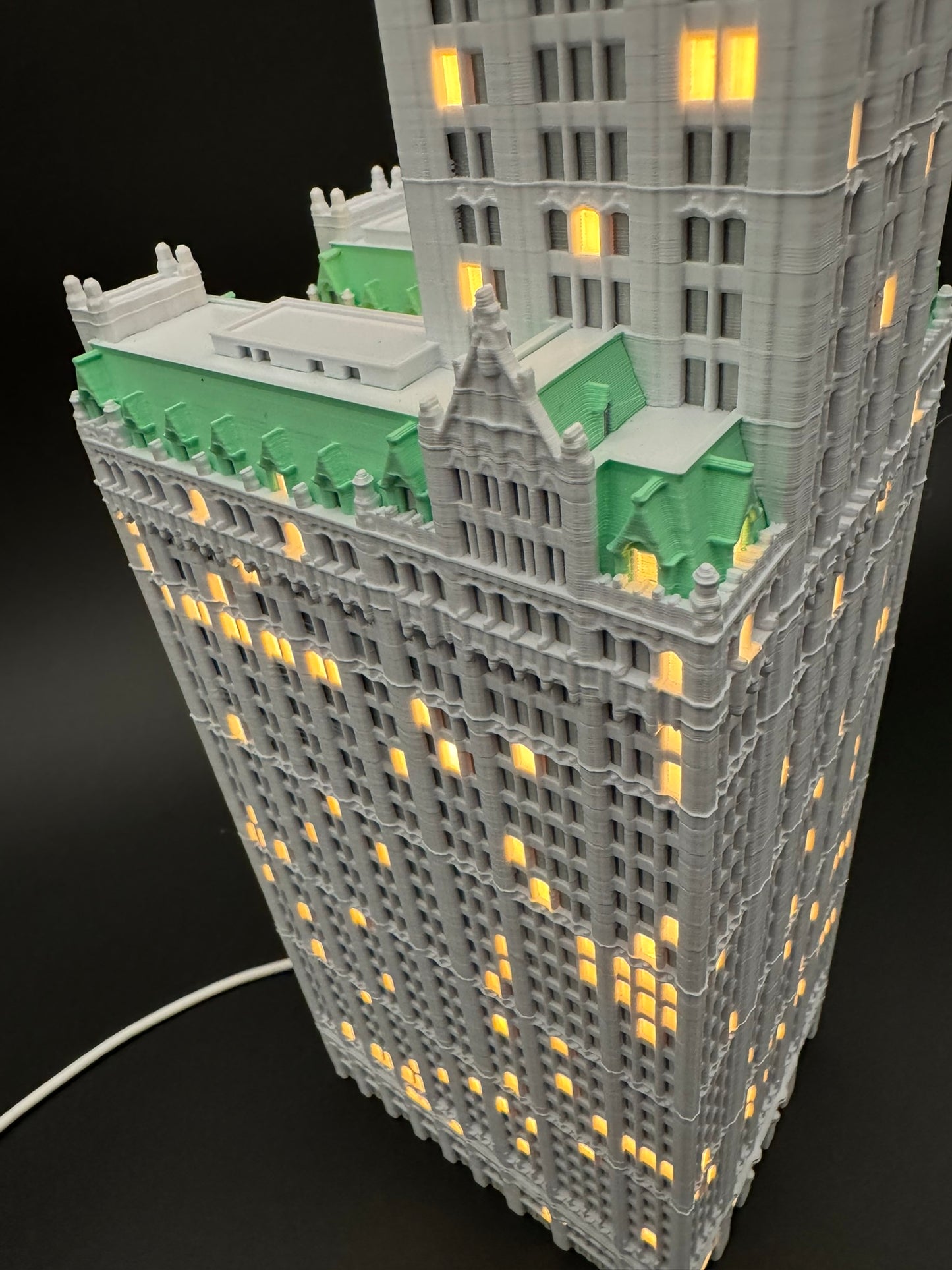 Woolworth Building Light Up Model- 3D Printed