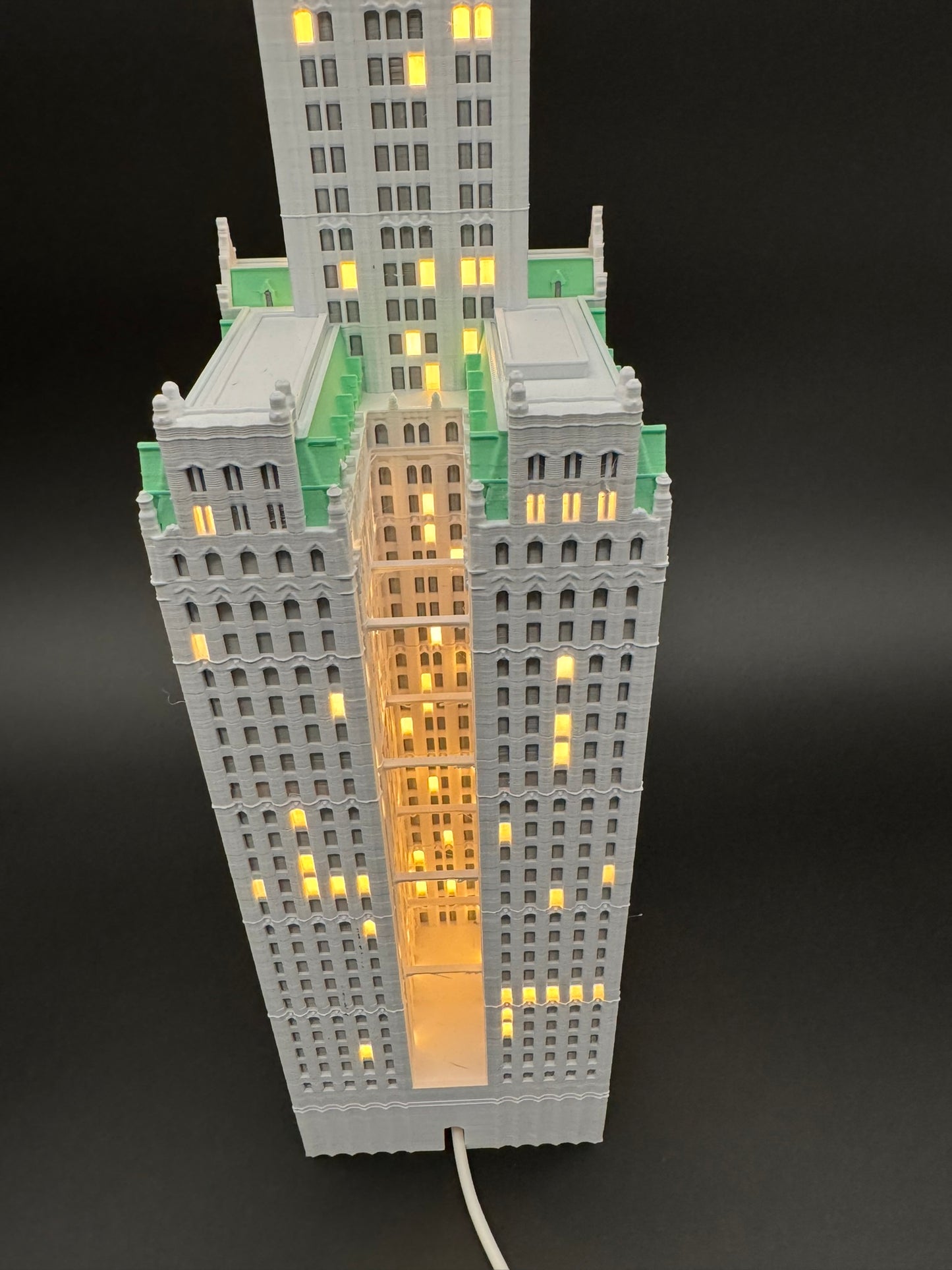 Woolworth Building Light Up Model- 3D Printed