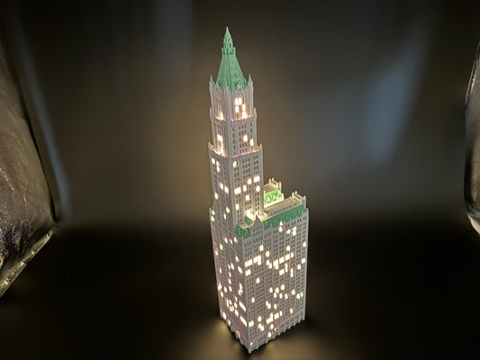 Woolworth Building Light Up Model- 3D Printed
