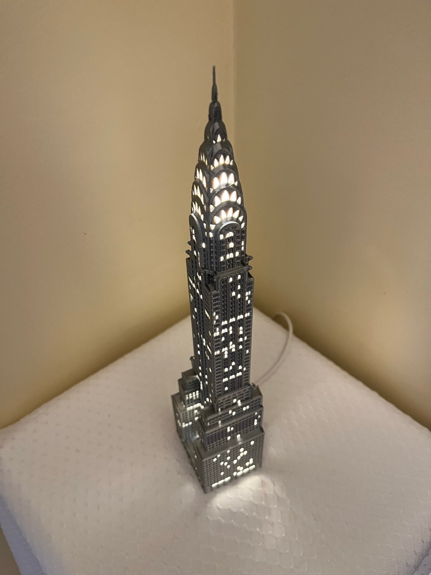 Chrysler Building Light Up Model Small- 3D Printed