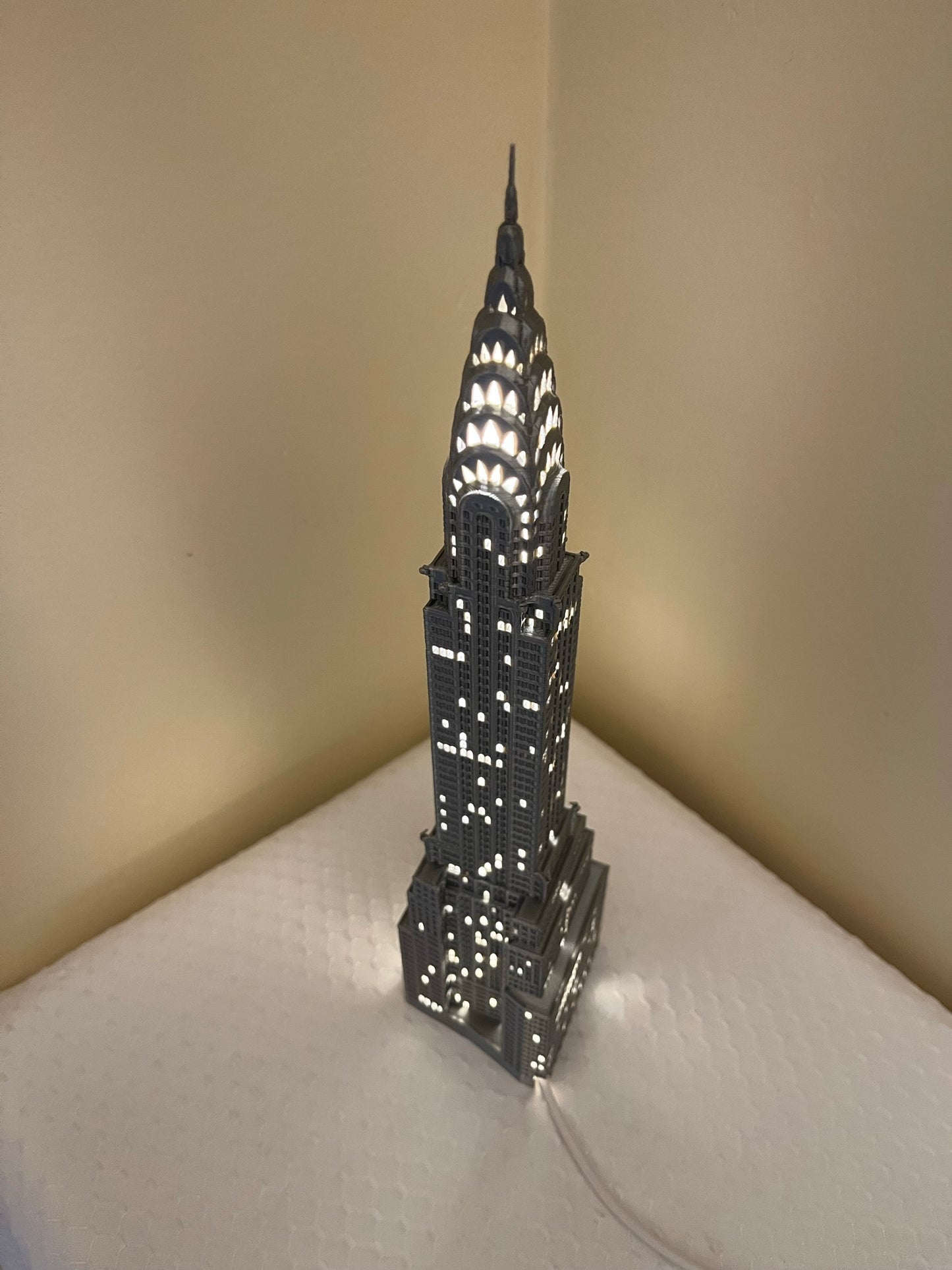 Chrysler Building Light Up Model Small- 3D Printed