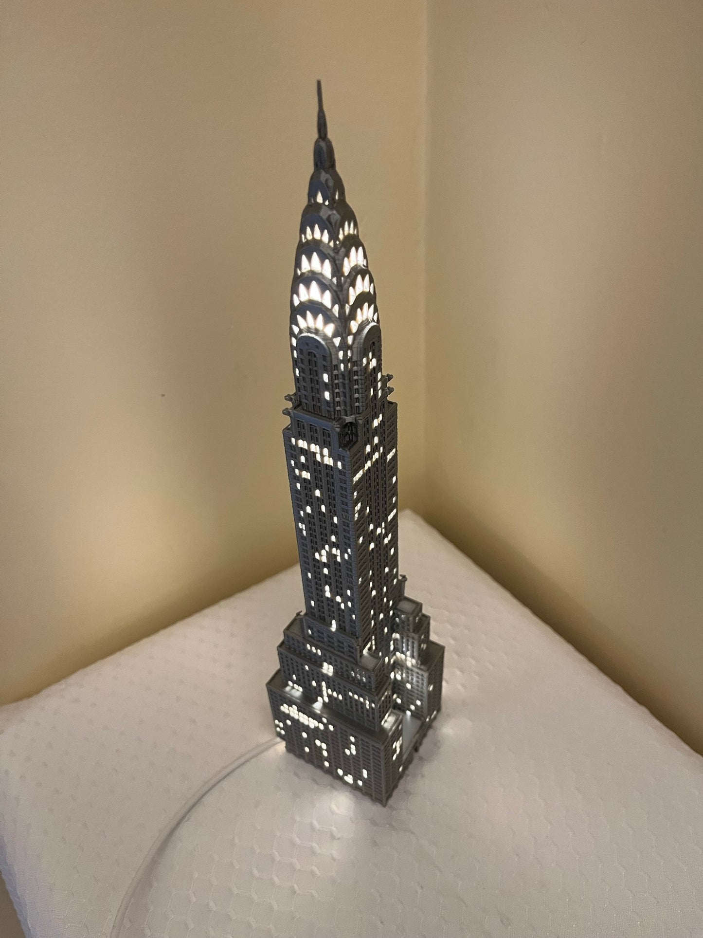 Chrysler Building Light Up Model Small- 3D Printed