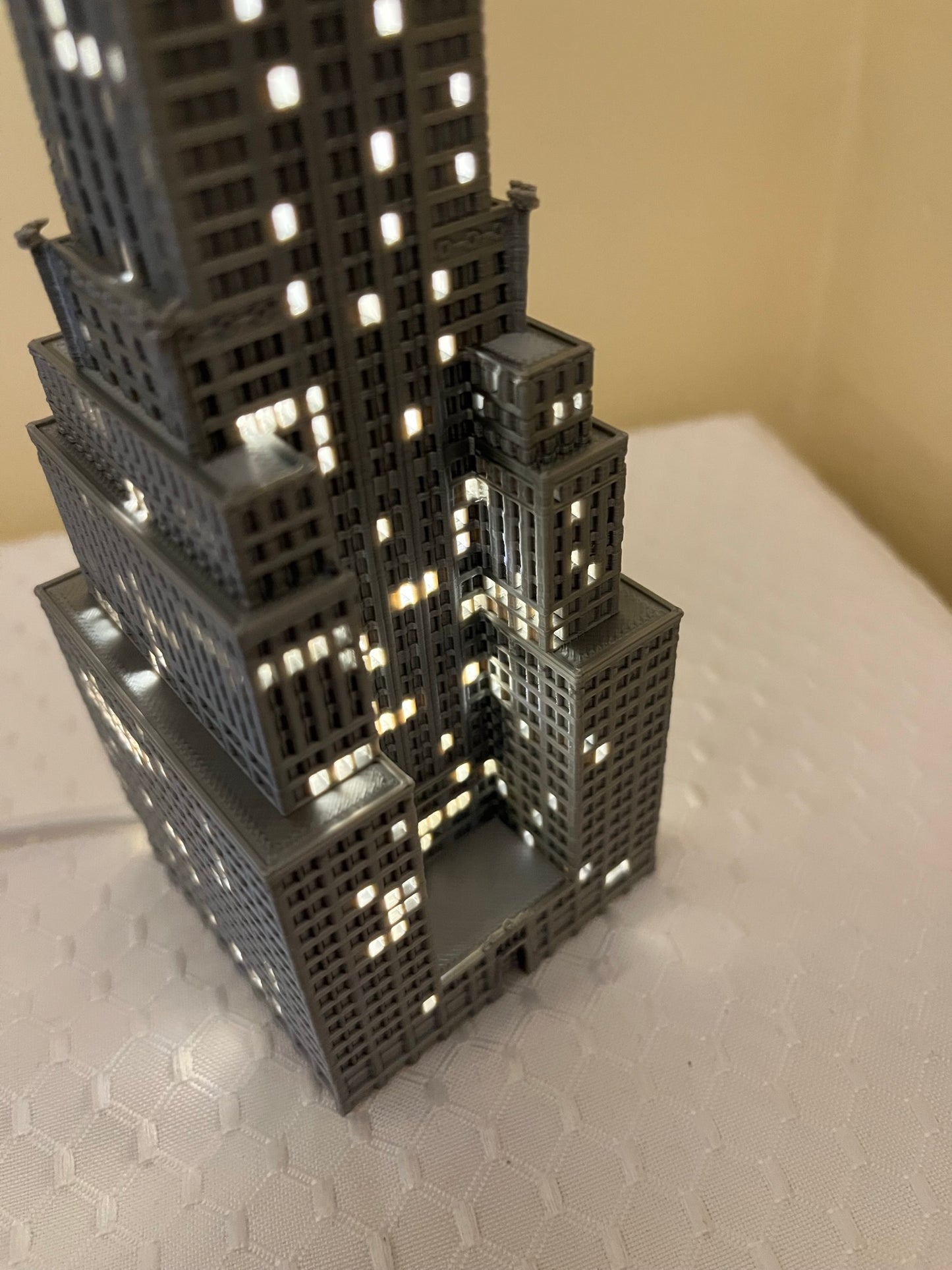 Chrysler Building Light Up Model Small- 3D Printed